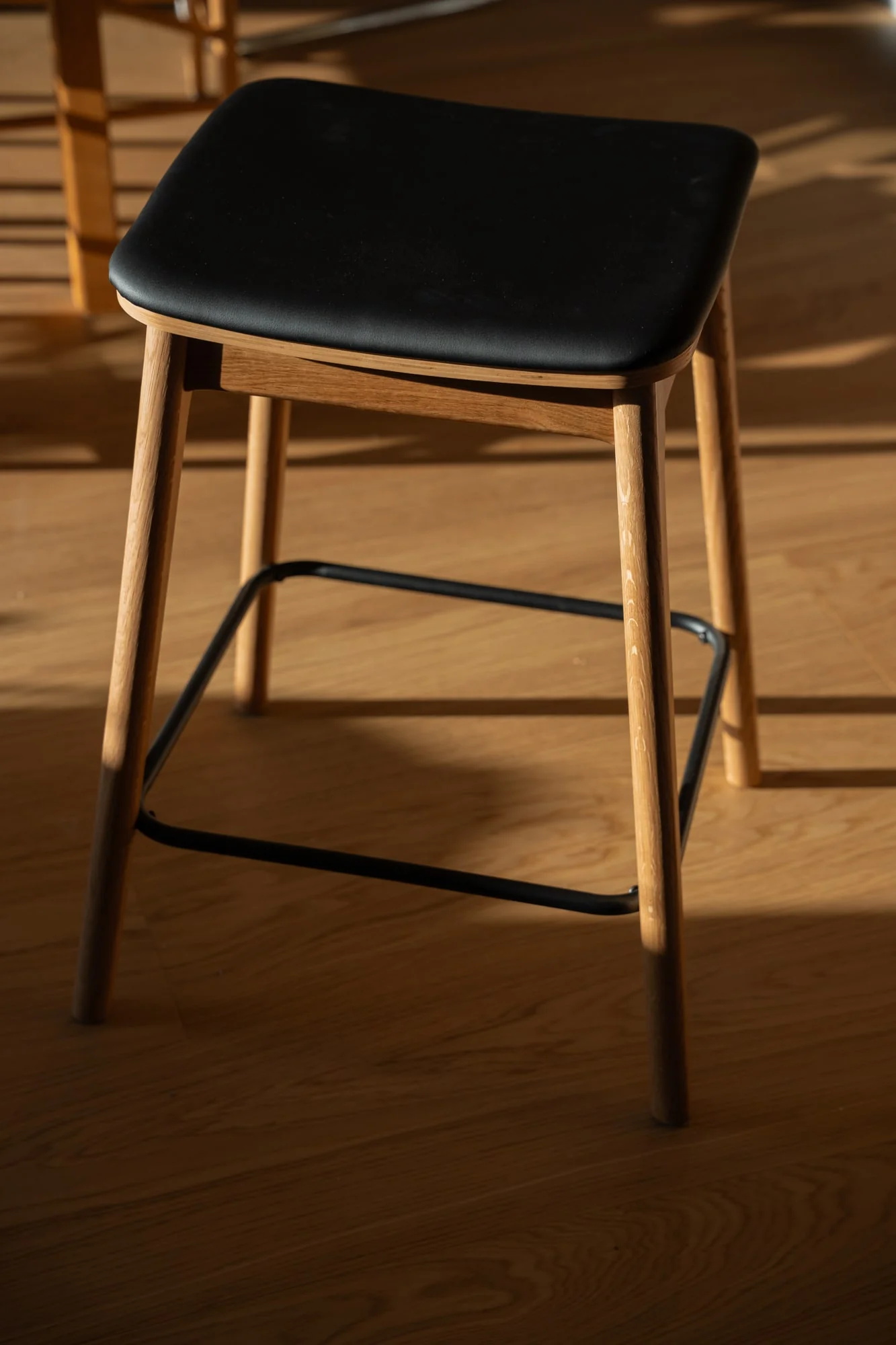 Balo counterstol, egetræ | PU læder - Image 3
