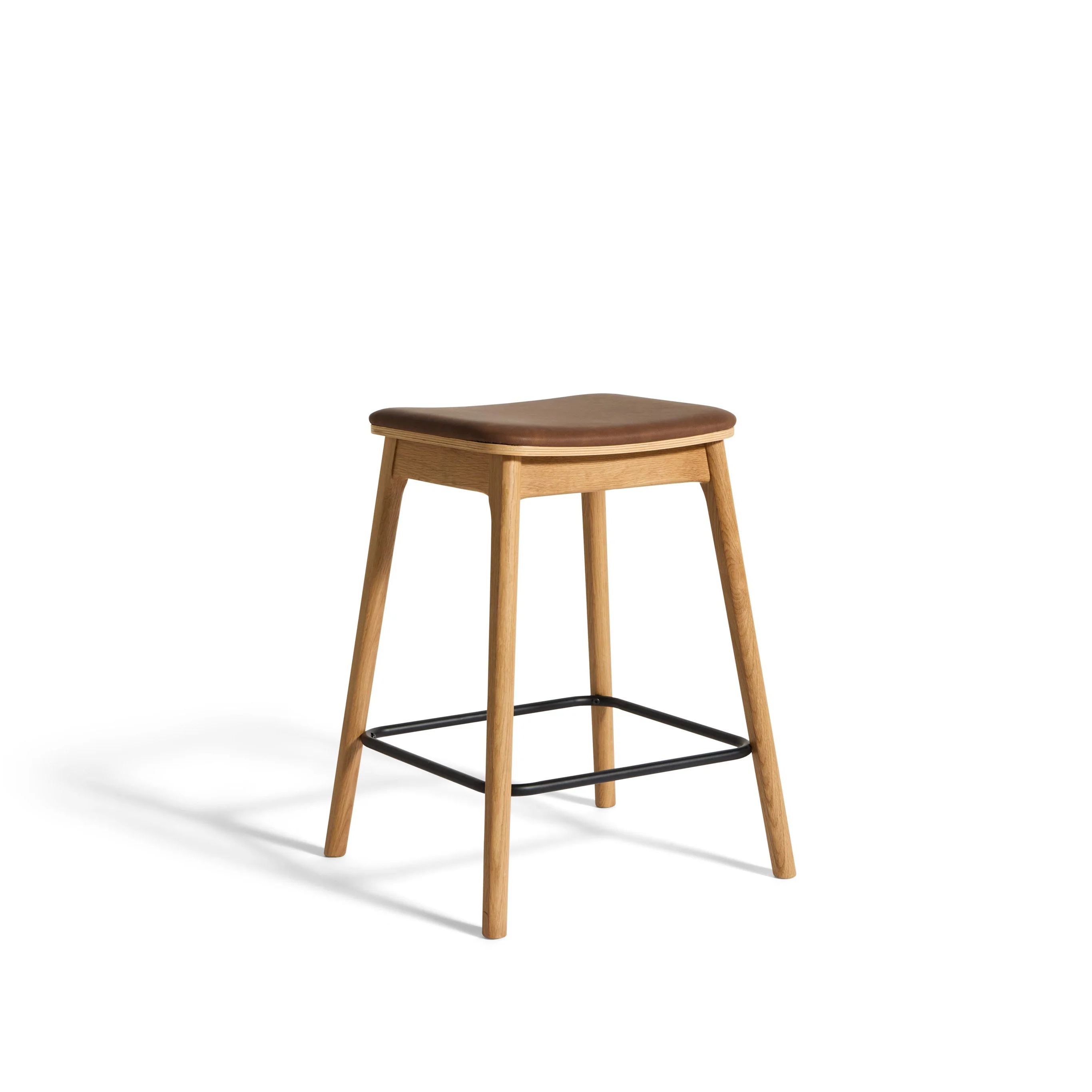 Balo counterstol, egetræ | PU læder - Image 7