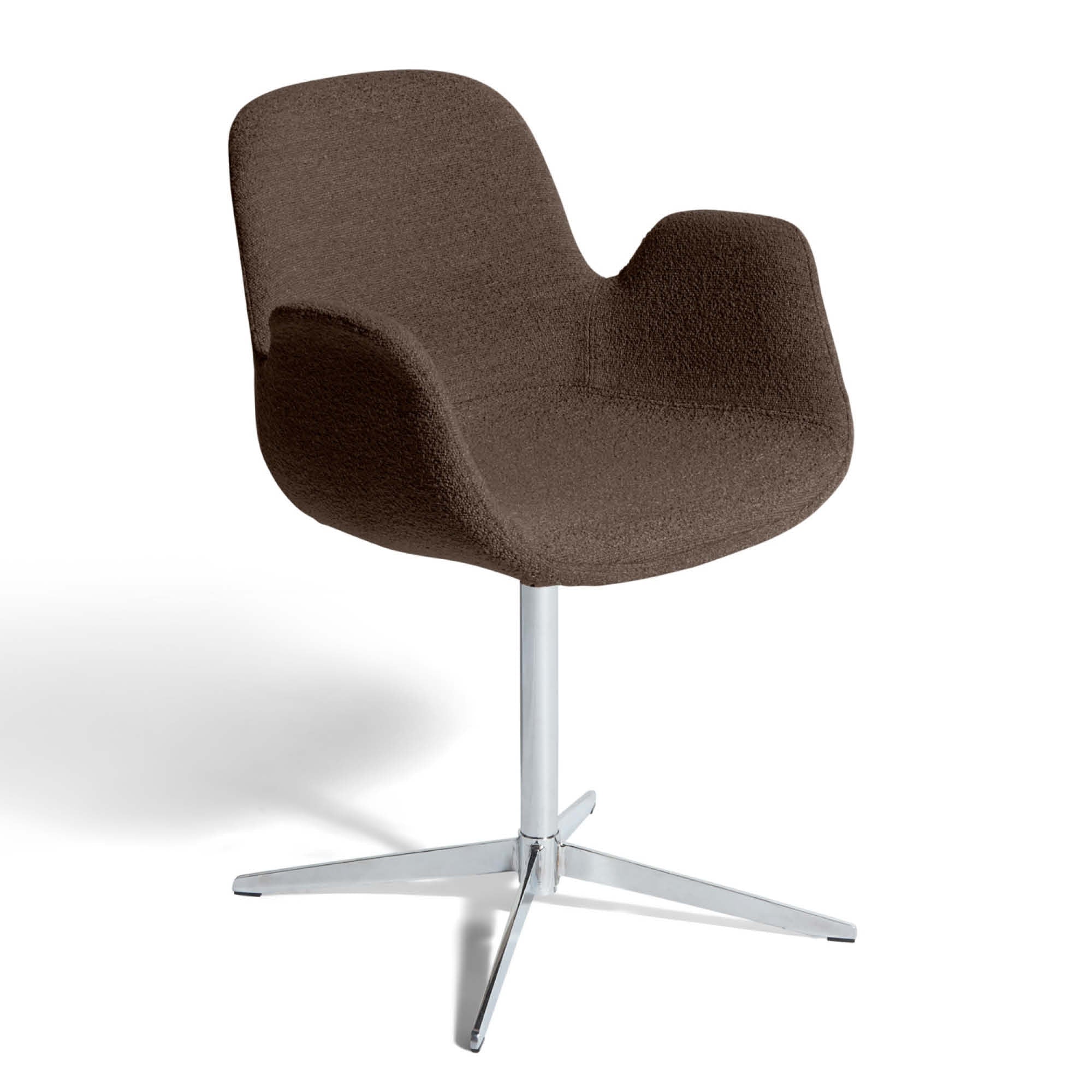 Chrome spisebordsstol, armlæn | Drejefunktion | Bouclé - Image 11