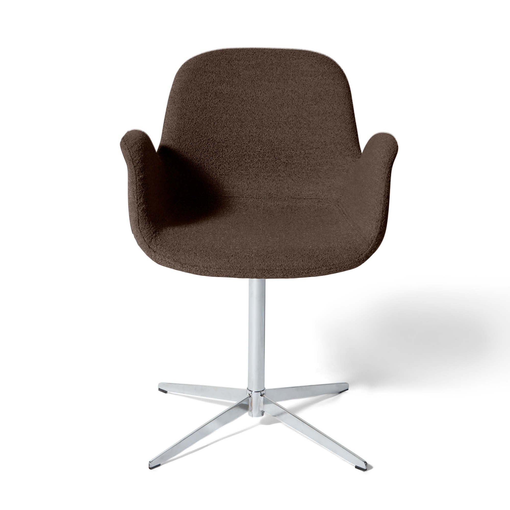 Chrome spisebordsstol, armlæn | Drejefunktion | Bouclé - Image 13