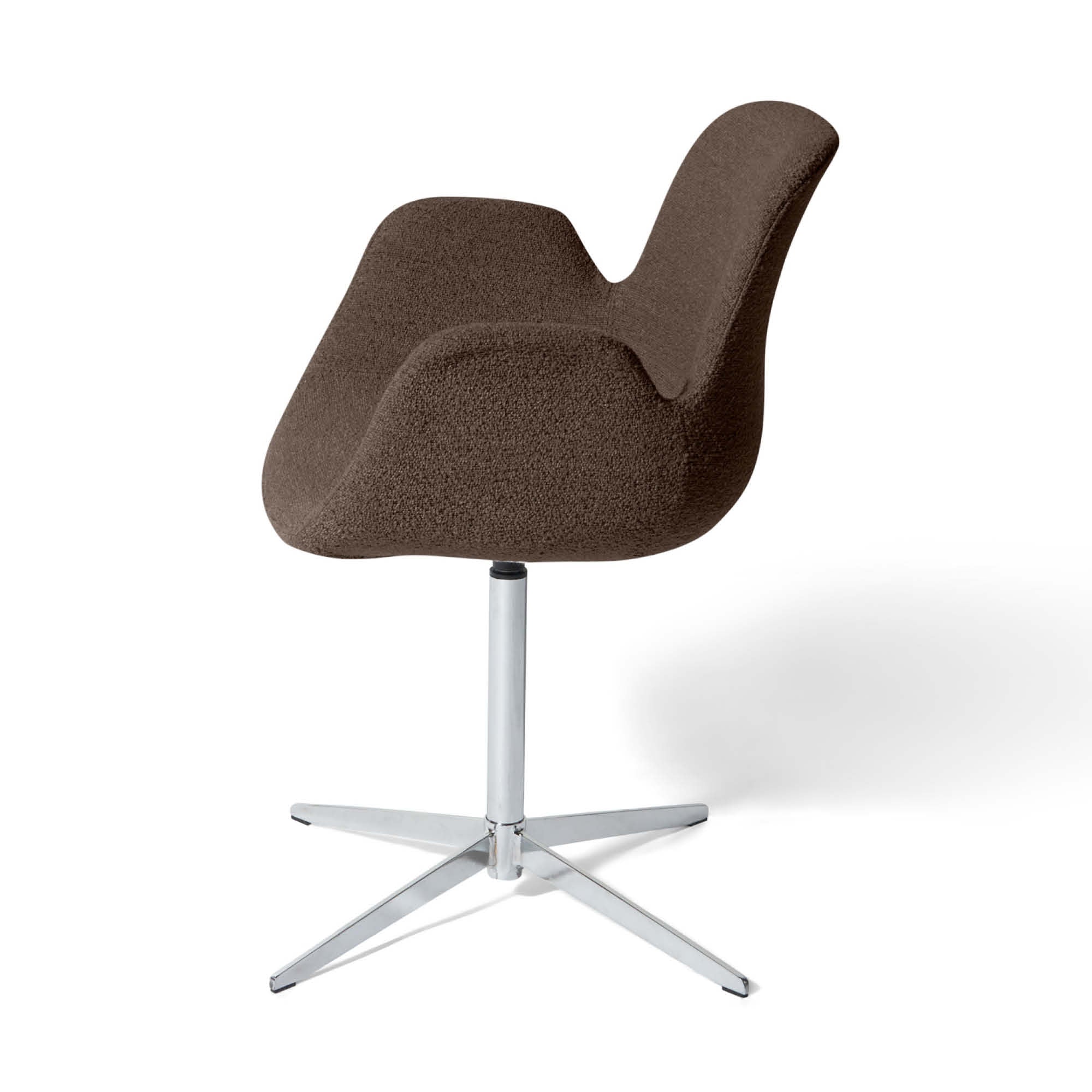 Chrome spisebordsstol, armlæn | Drejefunktion | Bouclé - Image 14
