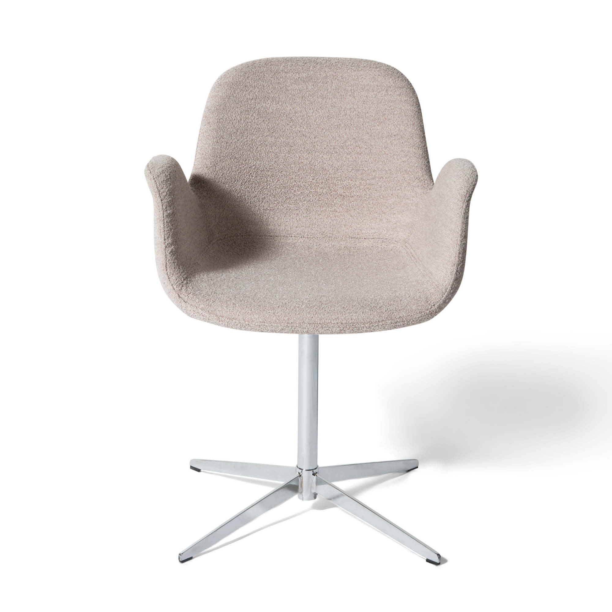 Chrome spisebordsstol, armlæn | Drejefunktion | Bouclé - Image 7