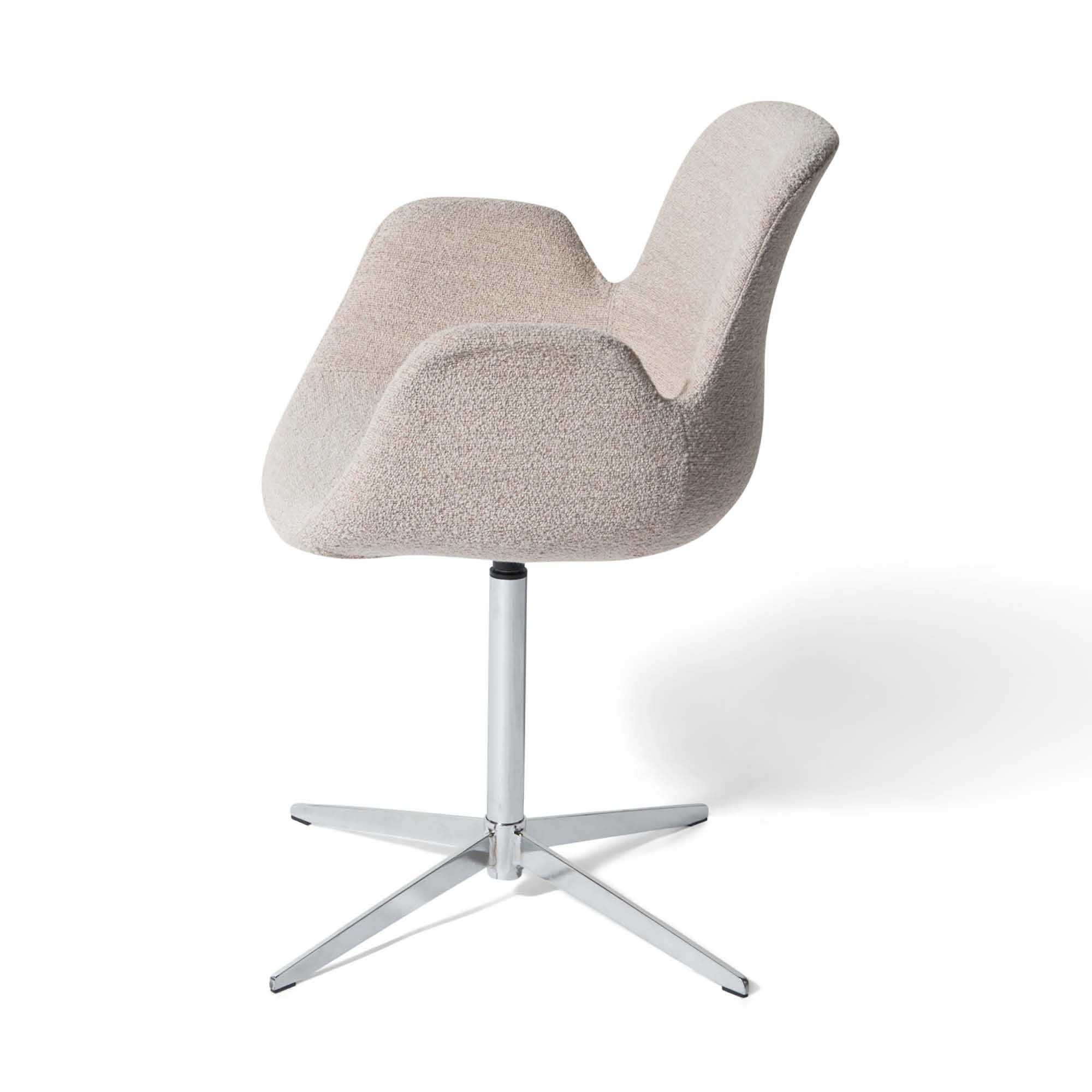 Chrome spisebordsstol, armlæn | Drejefunktion | Bouclé - Image 8