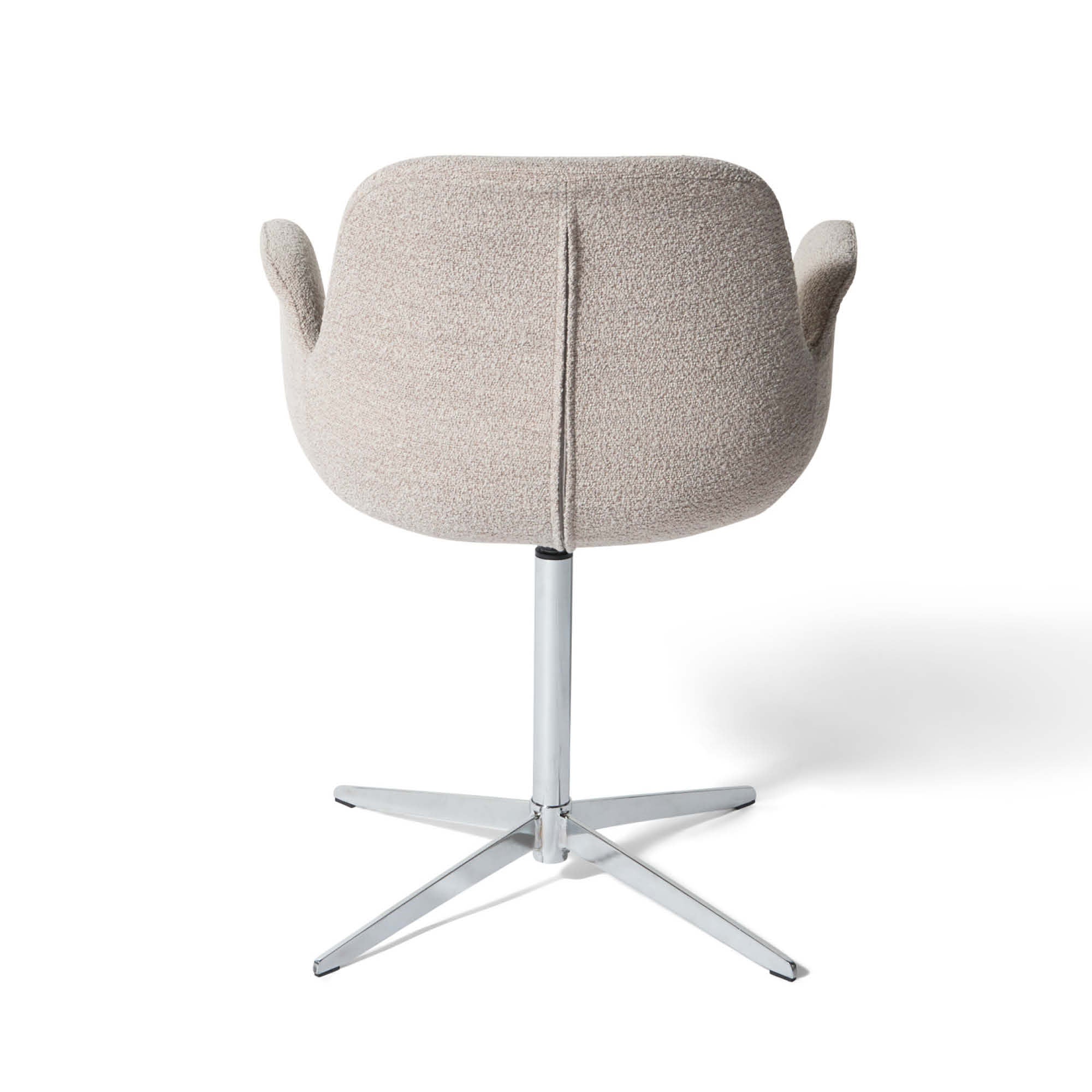 Chrome spisebordsstol, armlæn | Drejefunktion | Bouclé - Image 9