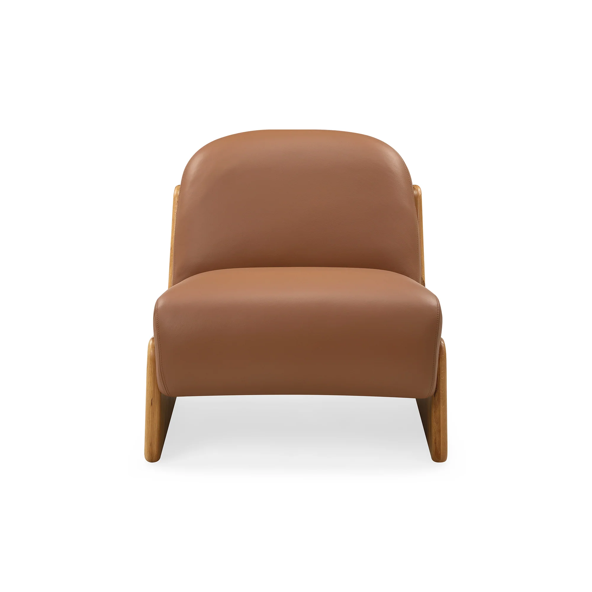 Ledge loungestol, Natur egetræ | Cognac læder - Image 2