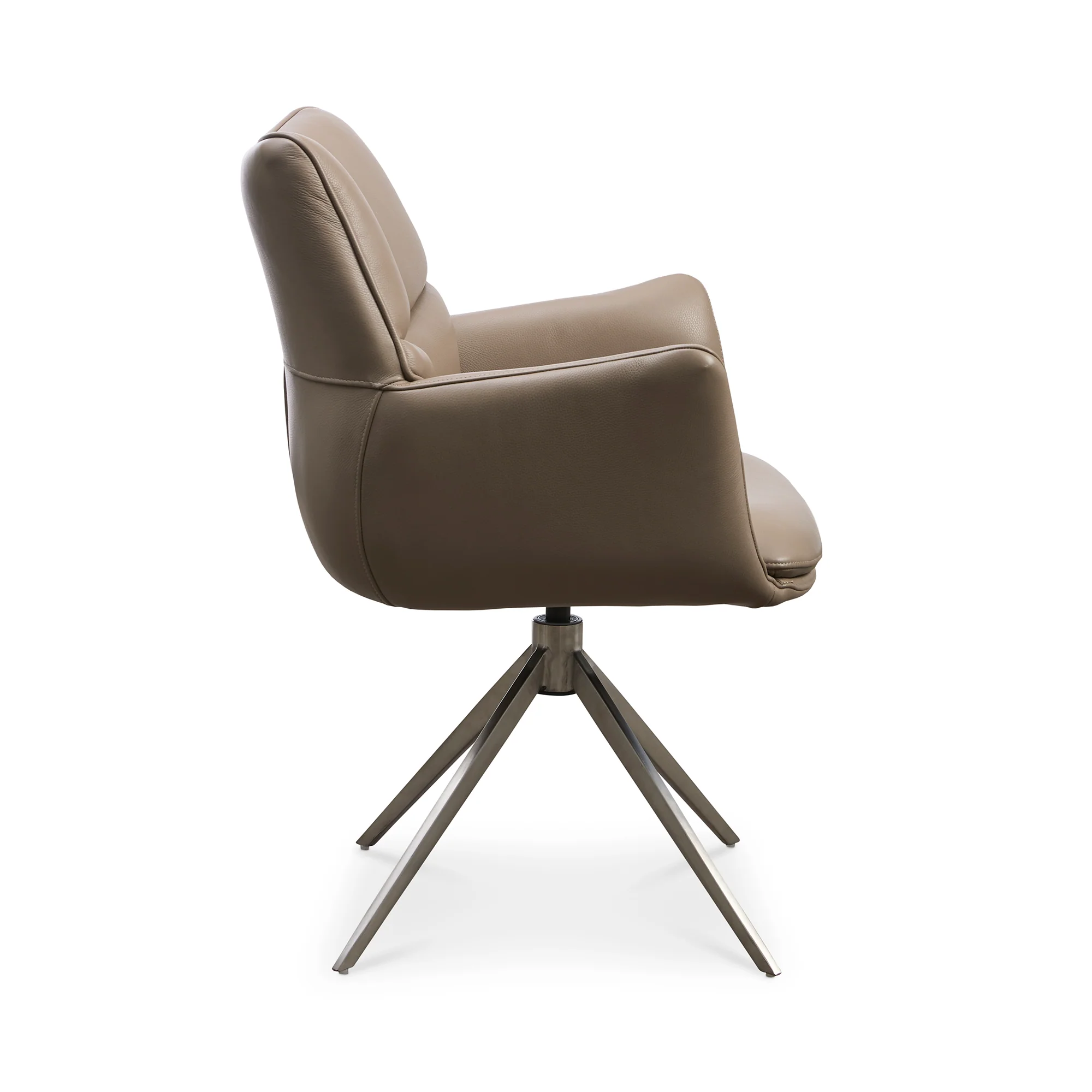 Lily spisebordsstol, Armlæn | Drejefunktion | Læder | Krom stel - Image 4