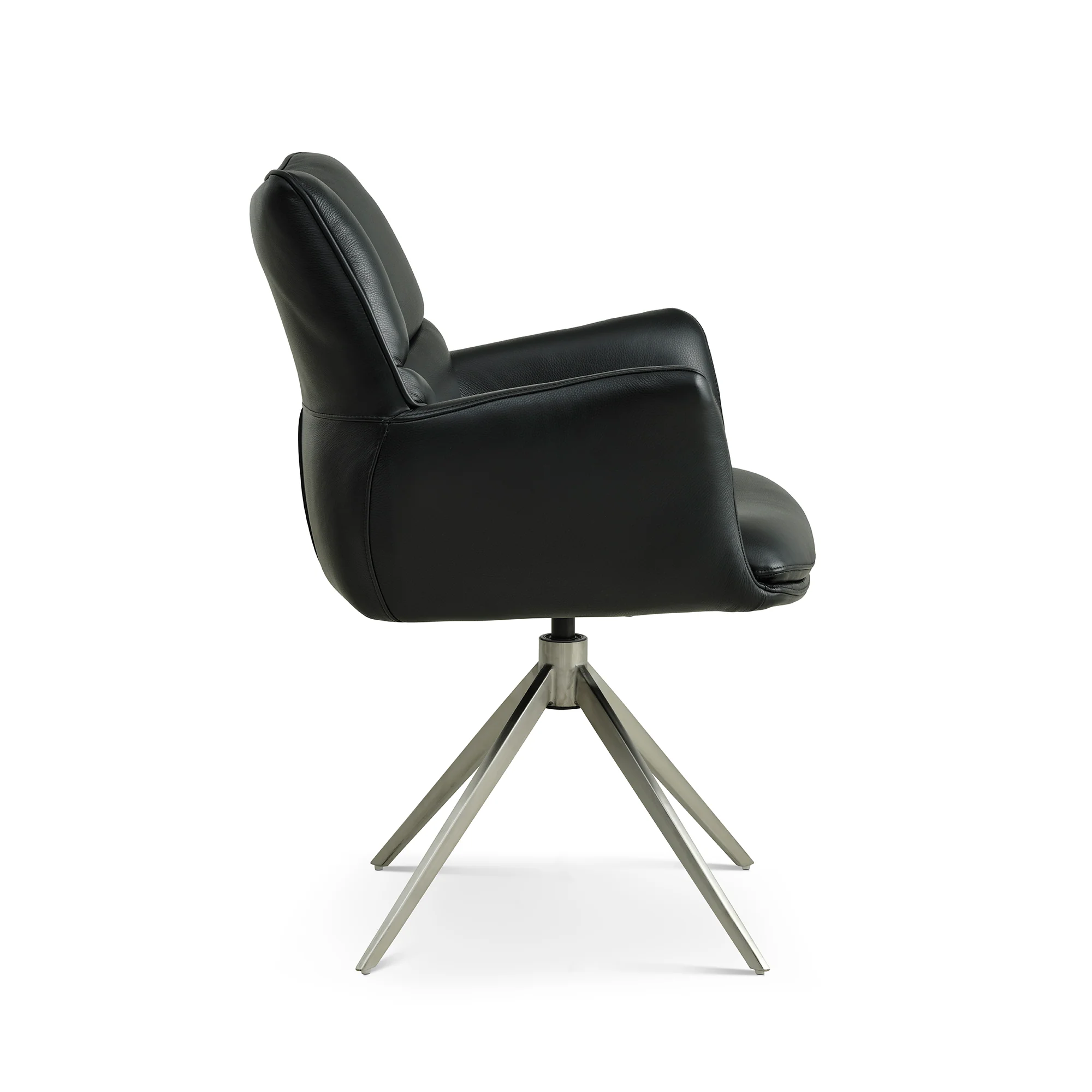 Lily spisebordsstol, Armlæn | Drejefunktion | Læder | Krom stel - Image 9