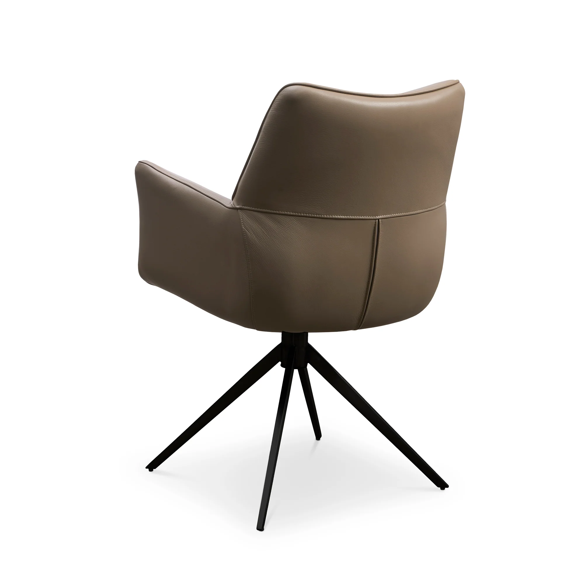 Lily spisebordsstol, Armlæn | Drejefunktion | Læder | Sort stel - Image 7