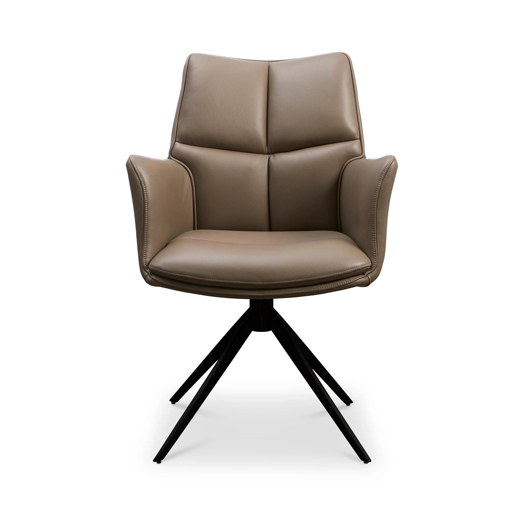 Lily spisebordsstol, Armlæn | Drejefunktion | Læder | Sort stel - Image 8
