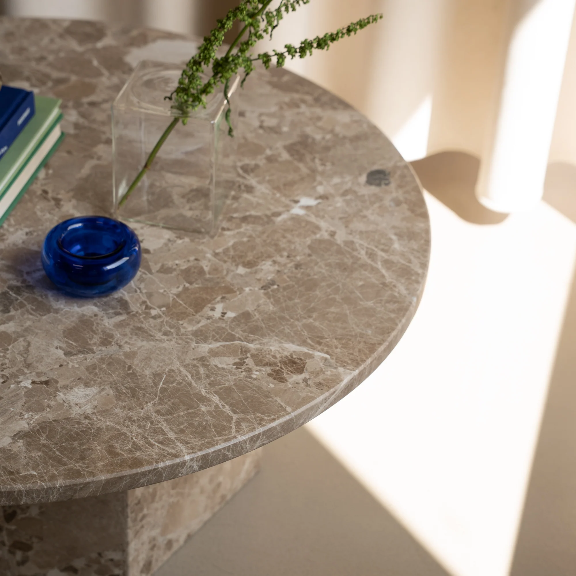 Naxos sofabord, latte marmor | Ø80xH32 - Image 5