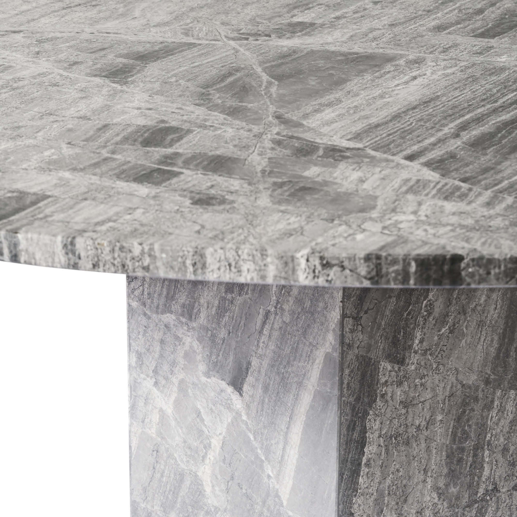 Naxos spisebord, river grey marmor | Ø130 - Image 3
