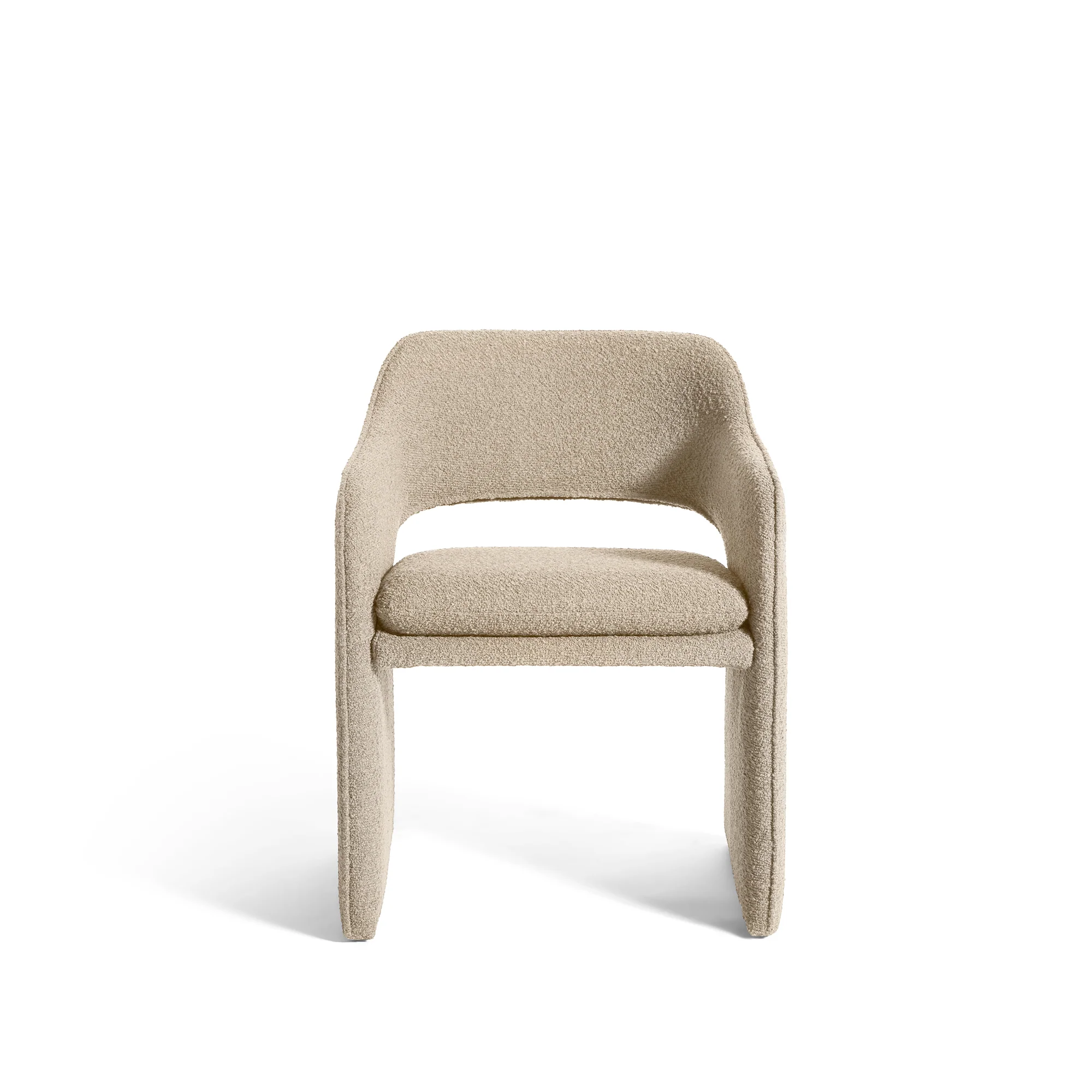 Plush spisebordsstol, Amiya Bouclé Beige - Image 3