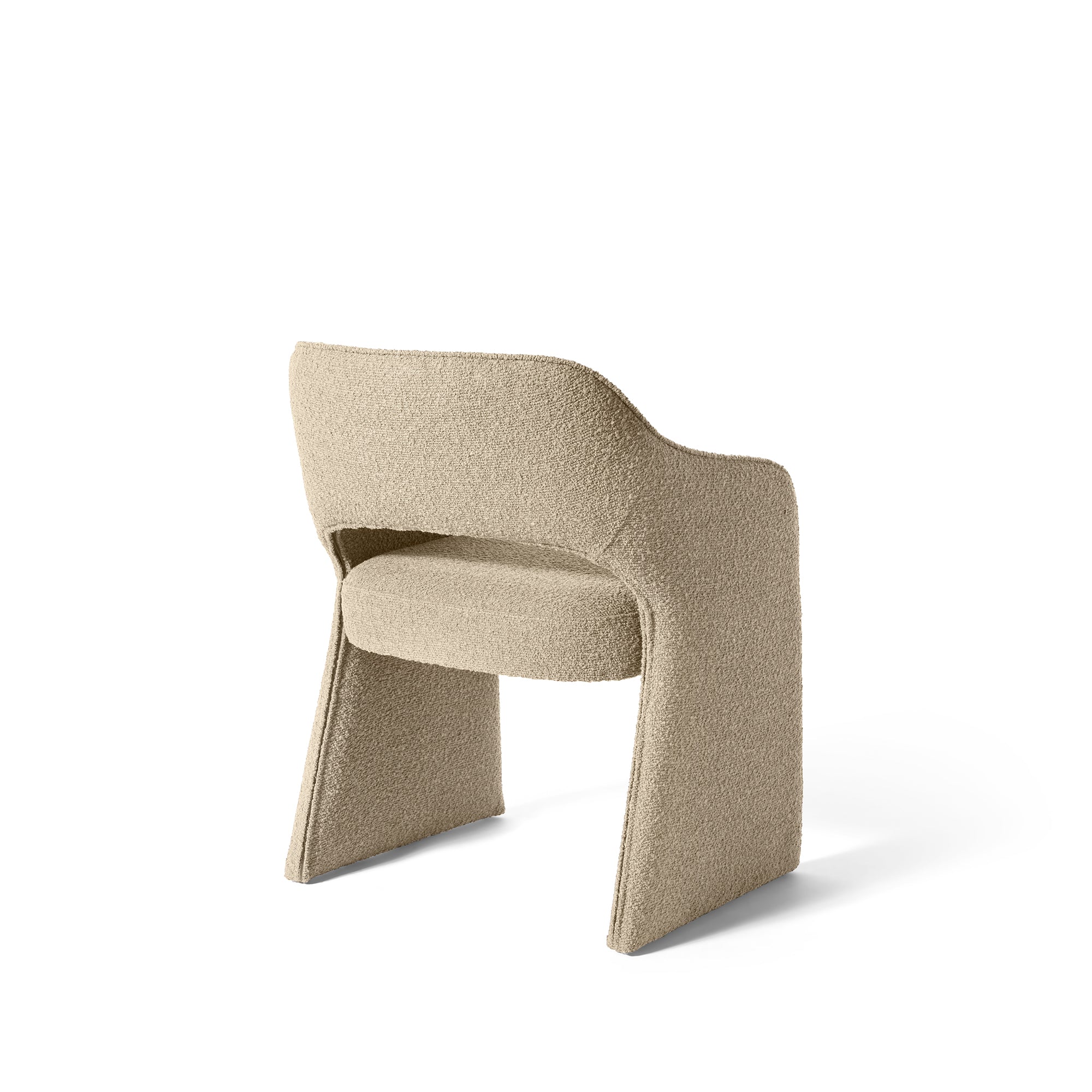 Plush spisebordsstol, Amiya Bouclé Beige - Image 4