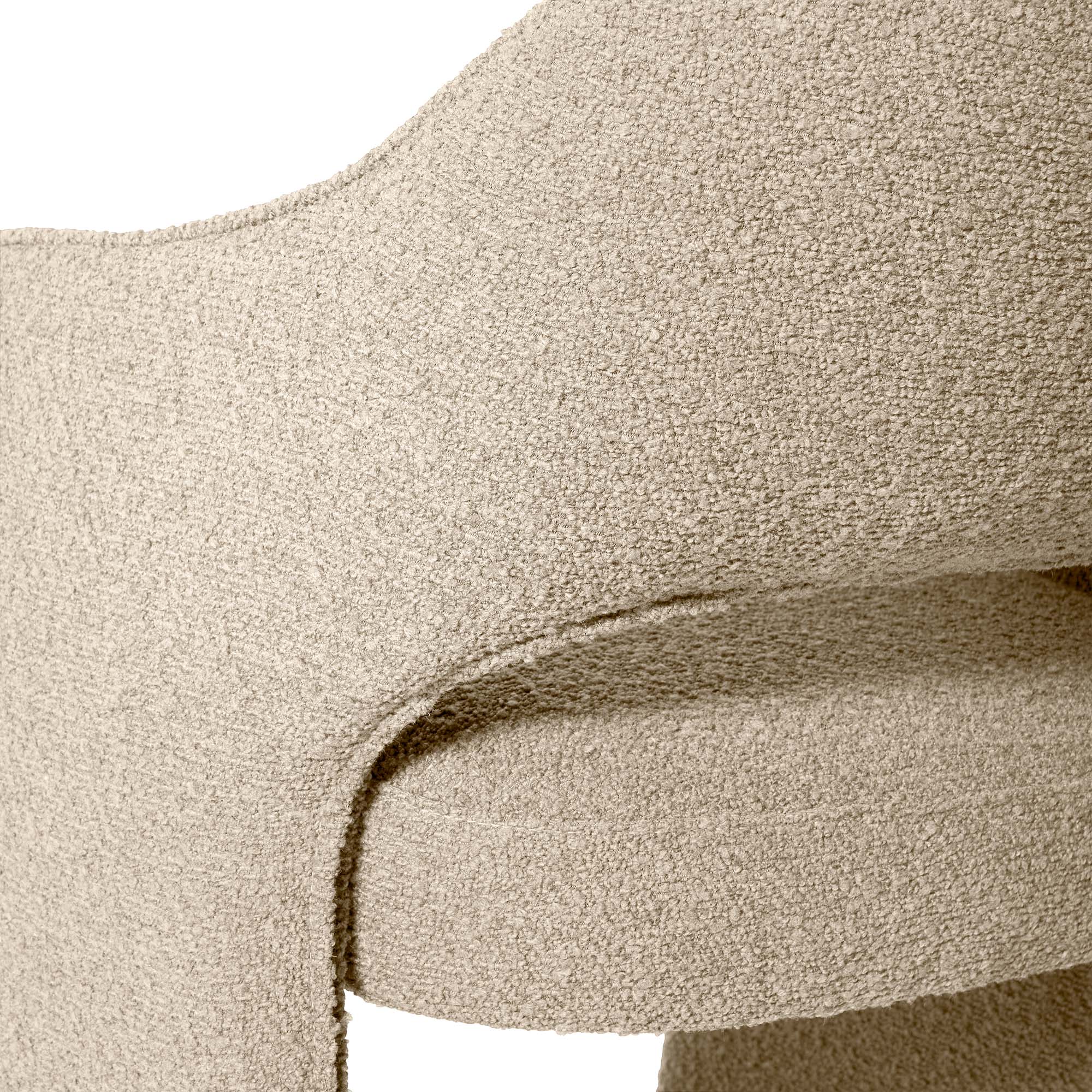 Plush spisebordsstol, Amiya Bouclé Beige - Image 5