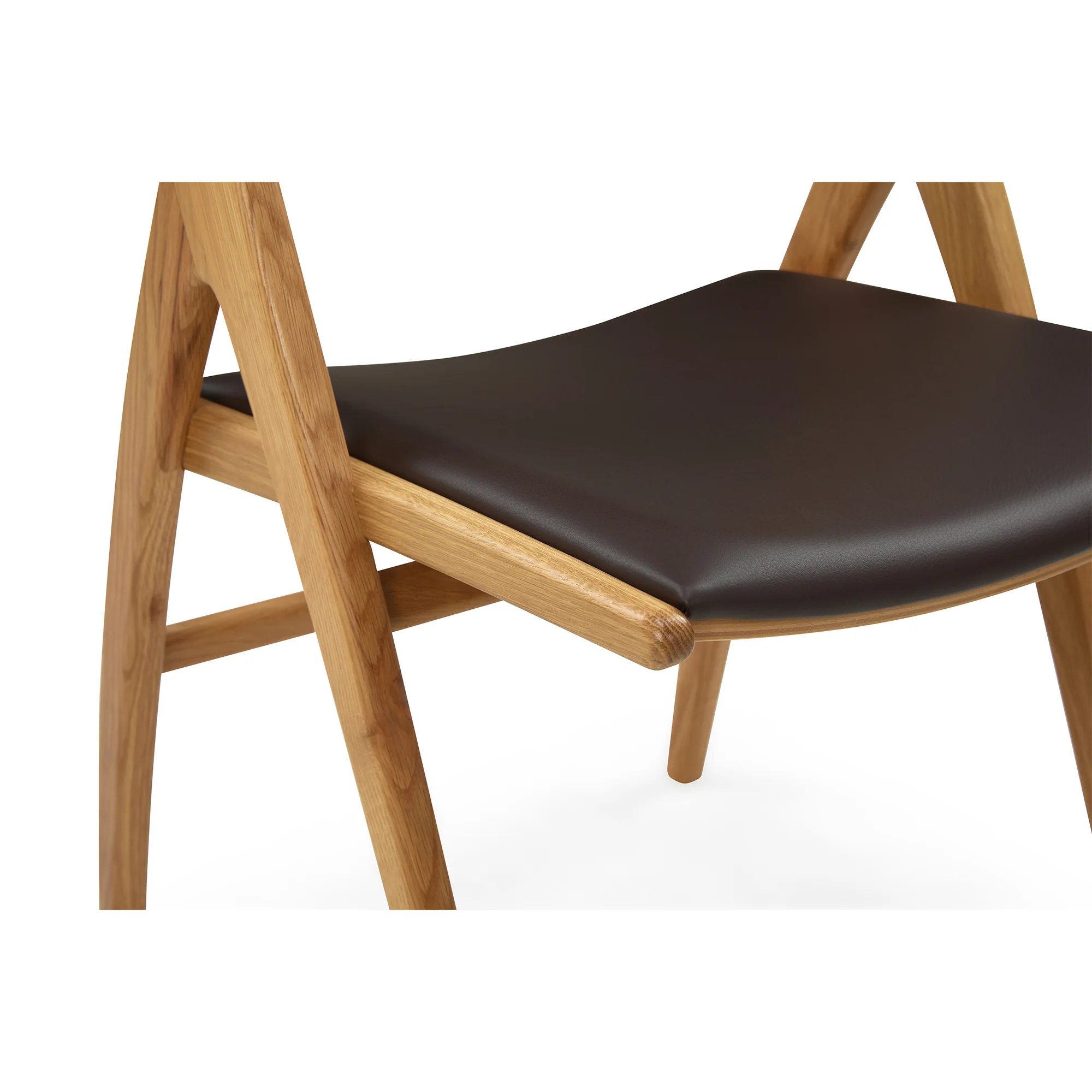 Roots spisebordsstol, Natur egetræ | Mocca læder - Image 6