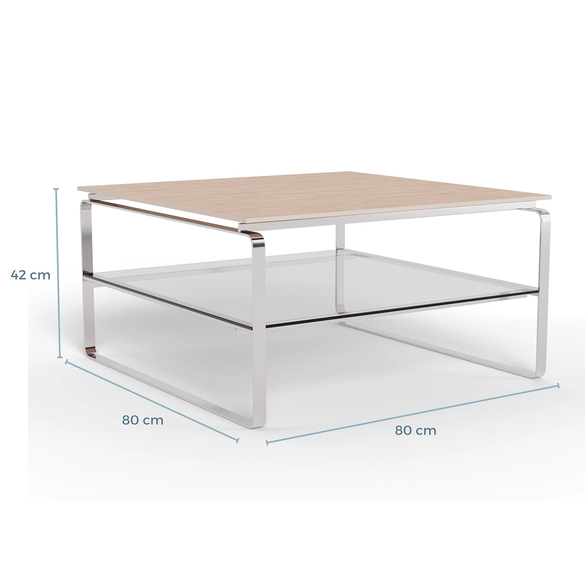 Strata sofabord, keramik travertin | Glas | 80x80 - Image 4