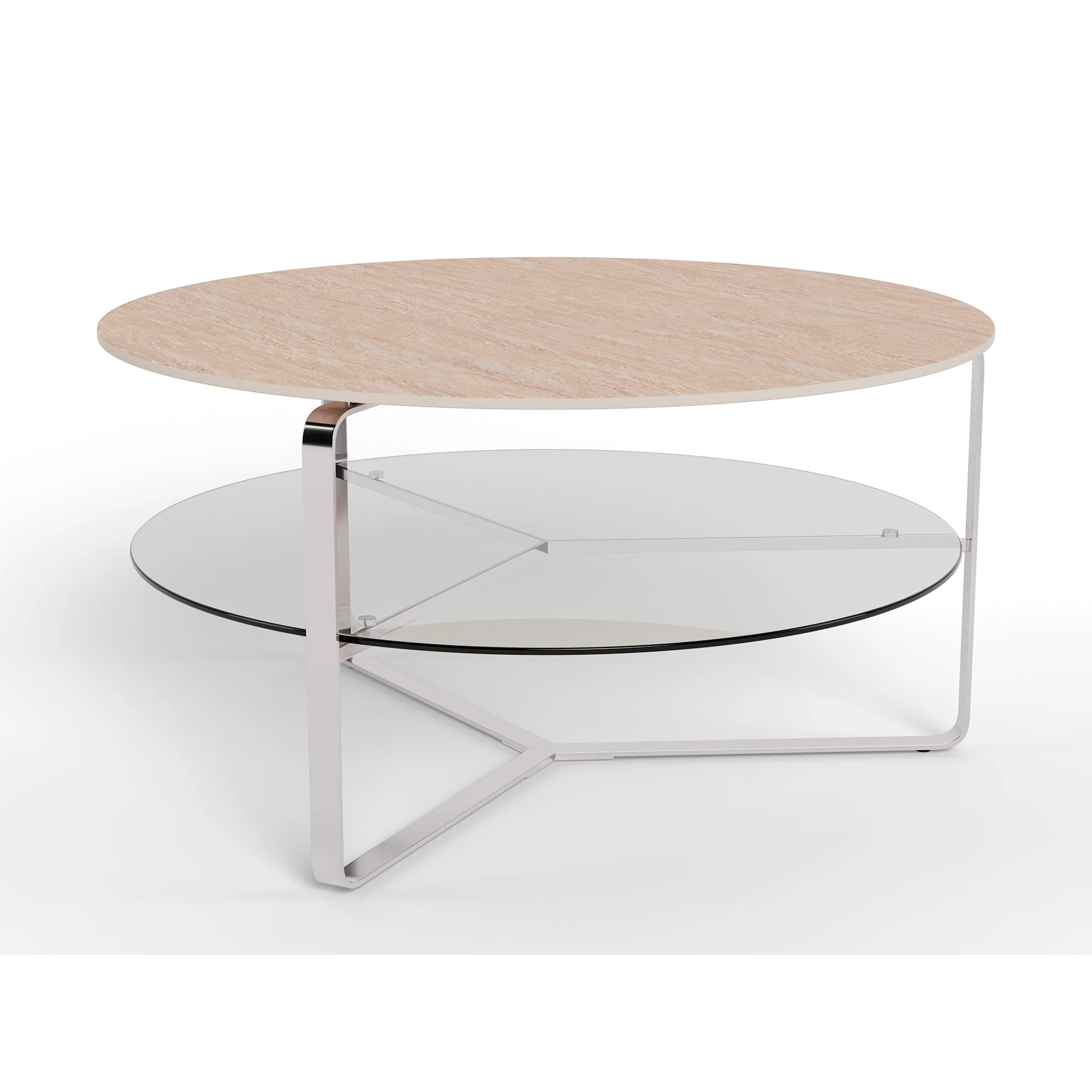 Strata sofabord, keramik travertin | Glas | Ø80 - Image 3