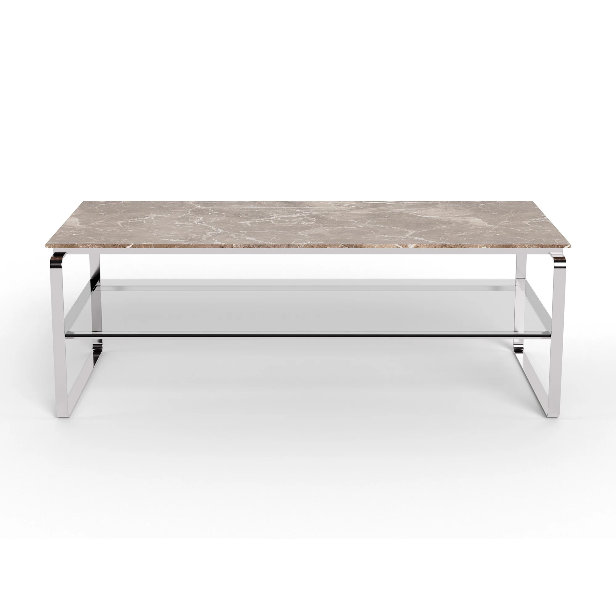Strata sofabord, marmor emperador | Glas | 120x60