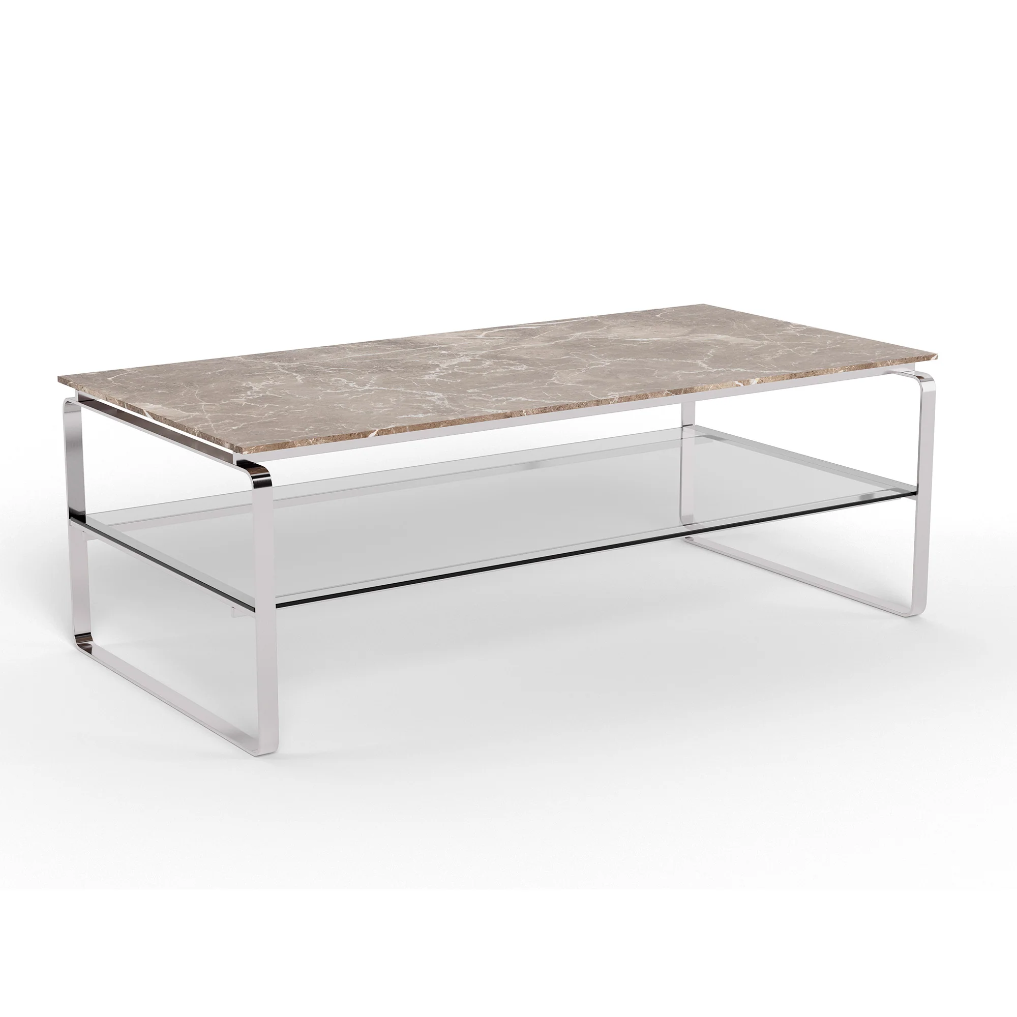 Strata sofabord, marmor emperador | Glas | 120x60 - Image 3