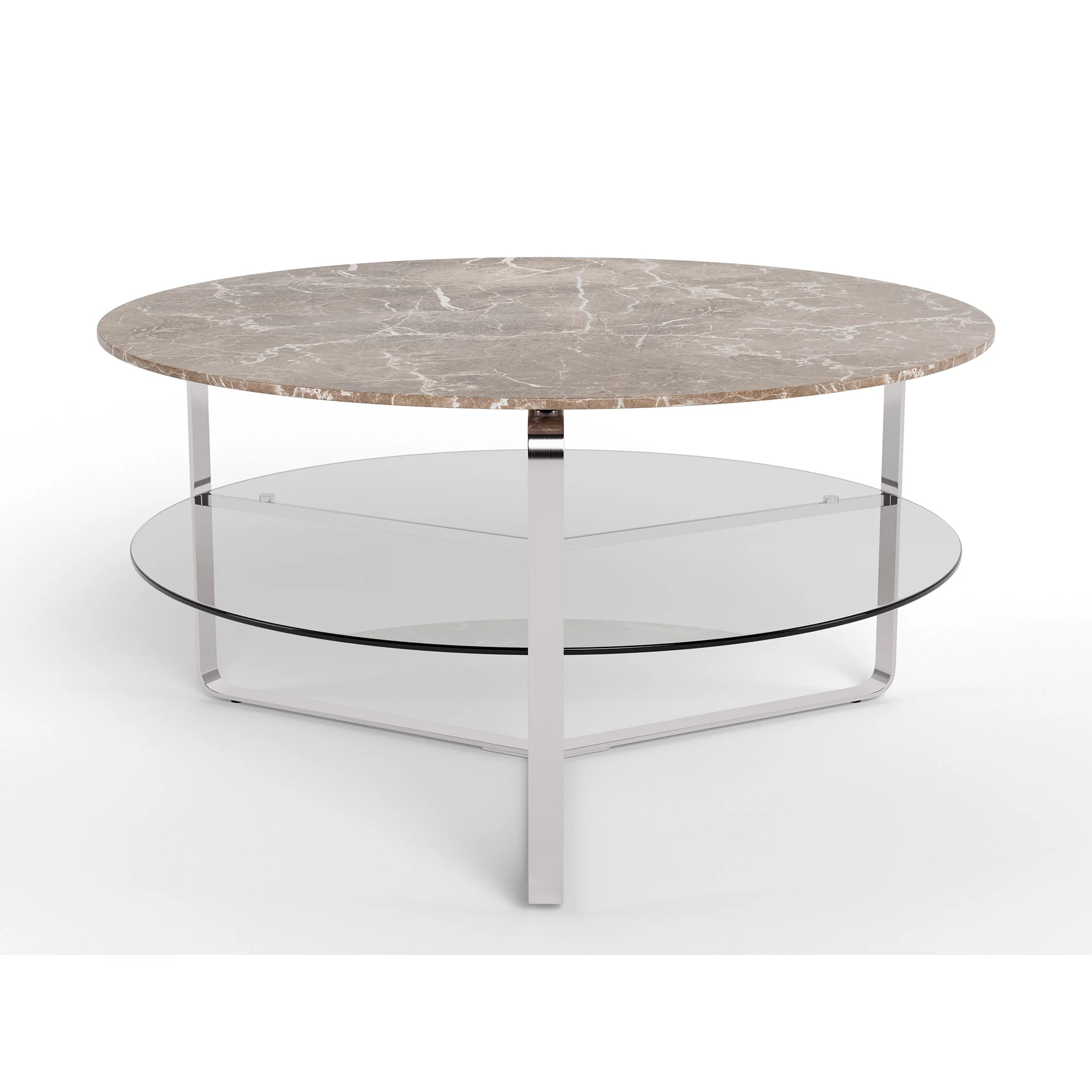 Strata sofabord, marmor emperador | Glas | Ø80 - Image 3