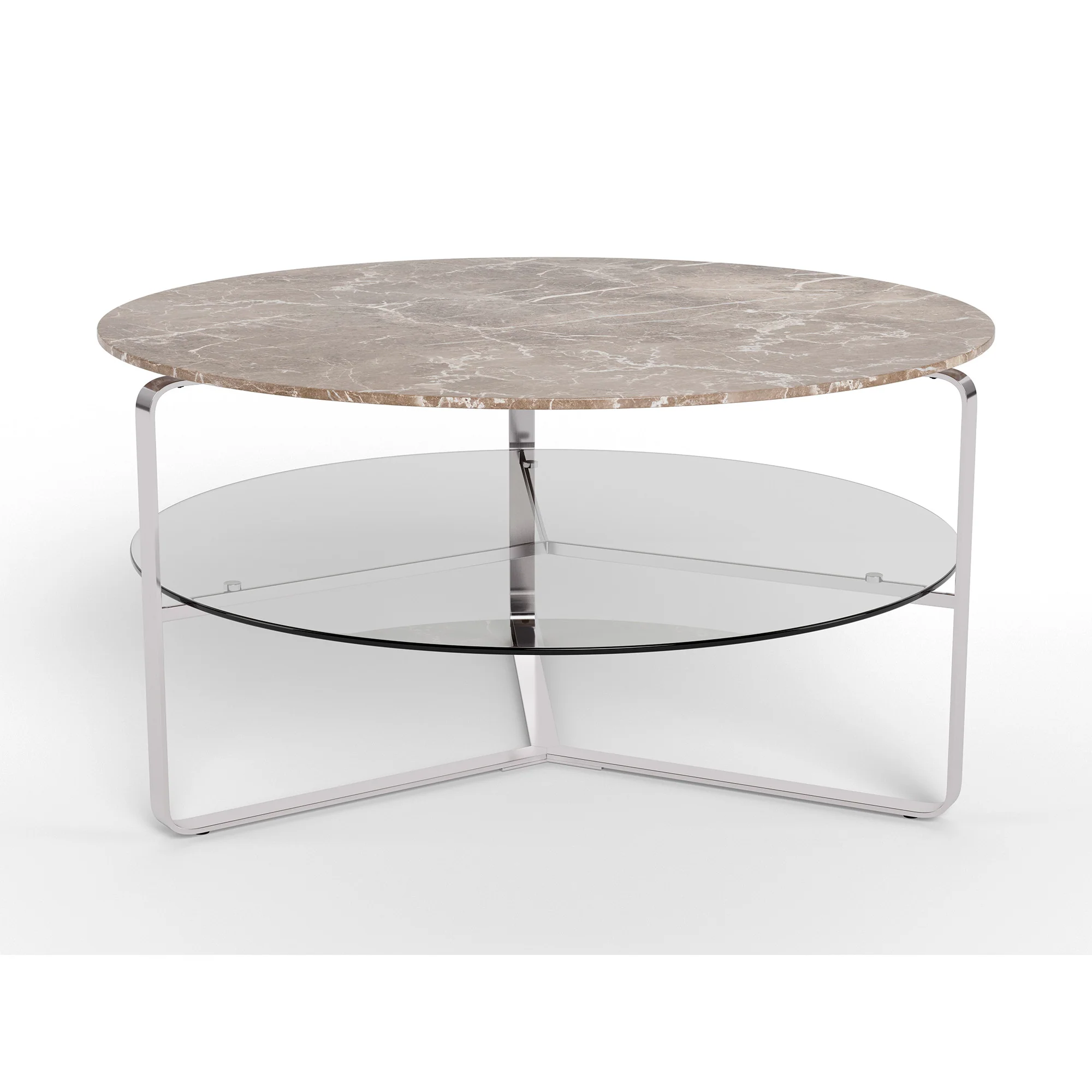 Strata sofabord, marmor emperador | Glas | Ø80 - Image 4