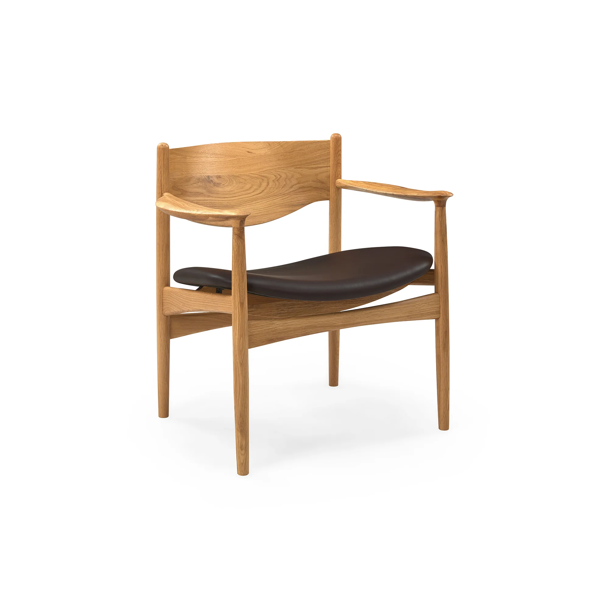 Struct loungestol, Mocca læder - Image 8