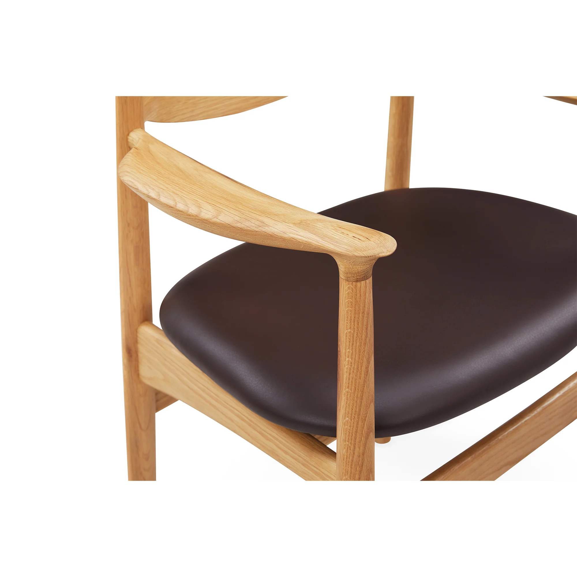 Struct spisebordsstol, armlæn | Mocca læder - Image 4