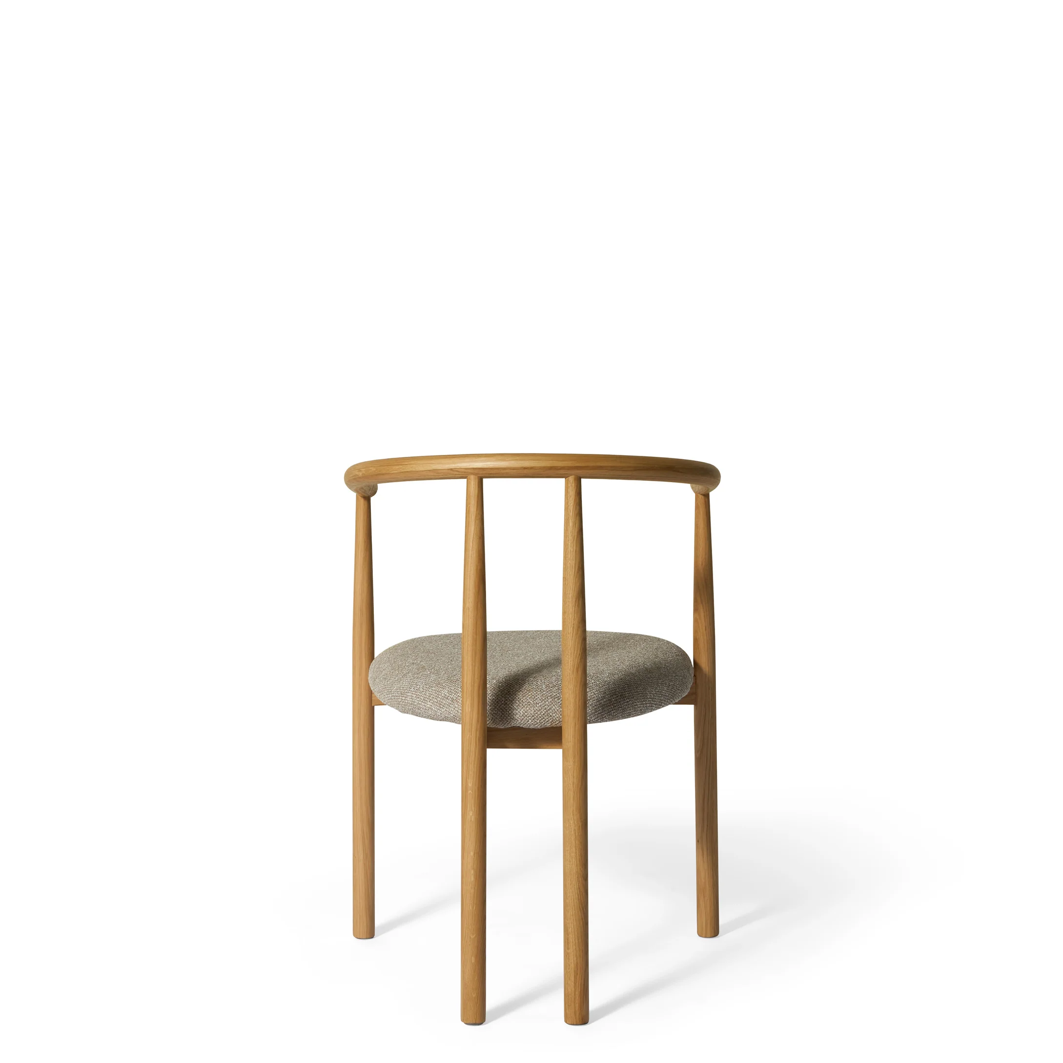 Valla spisebordsstol, egetræ | stof beige | armlæn - Image 3