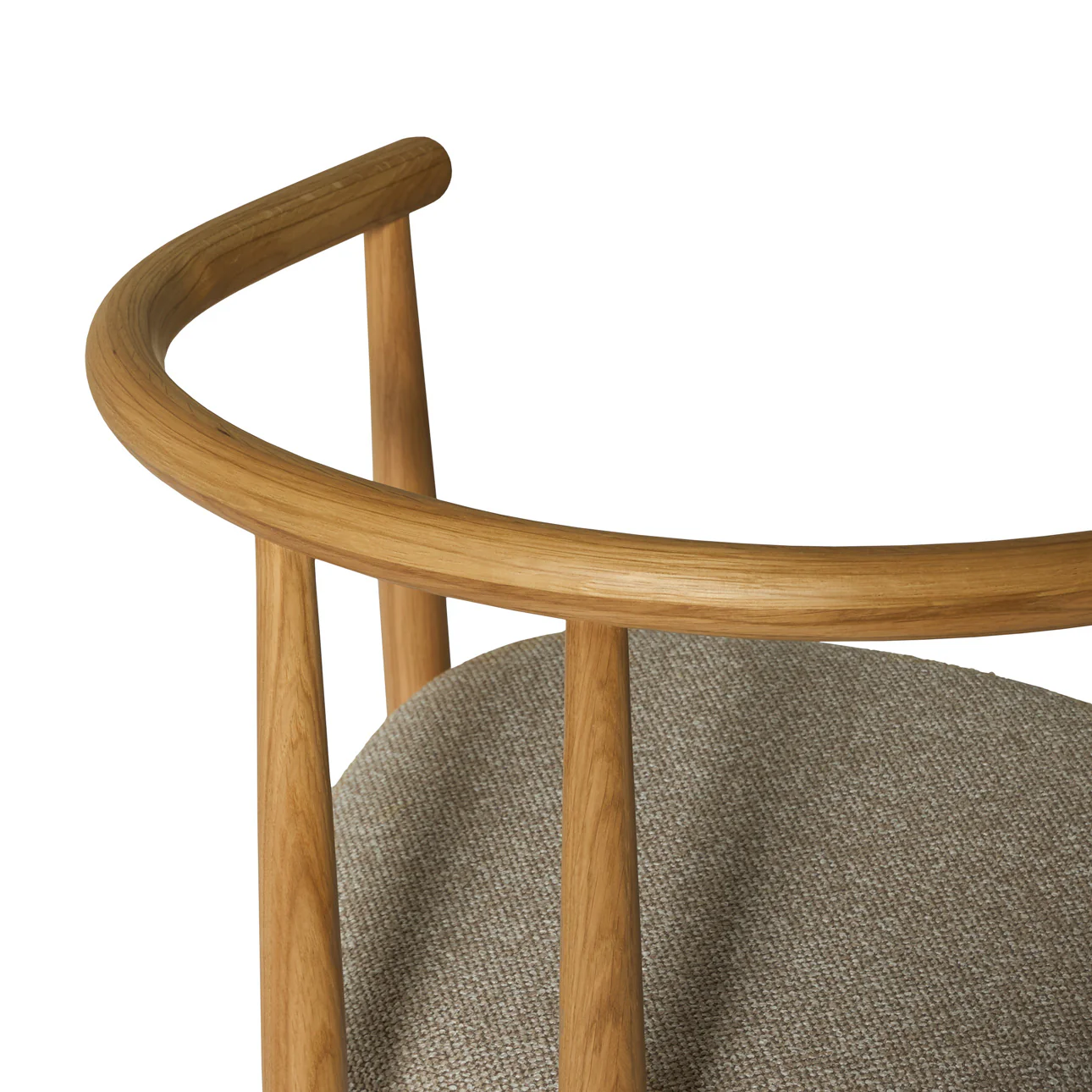 Valla spisebordsstol, egetræ | stof beige | armlæn - Image 4