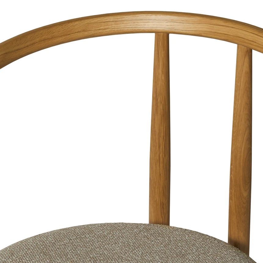 Valla spisebordsstol, egetræ | stof beige | armlæn - Image 5