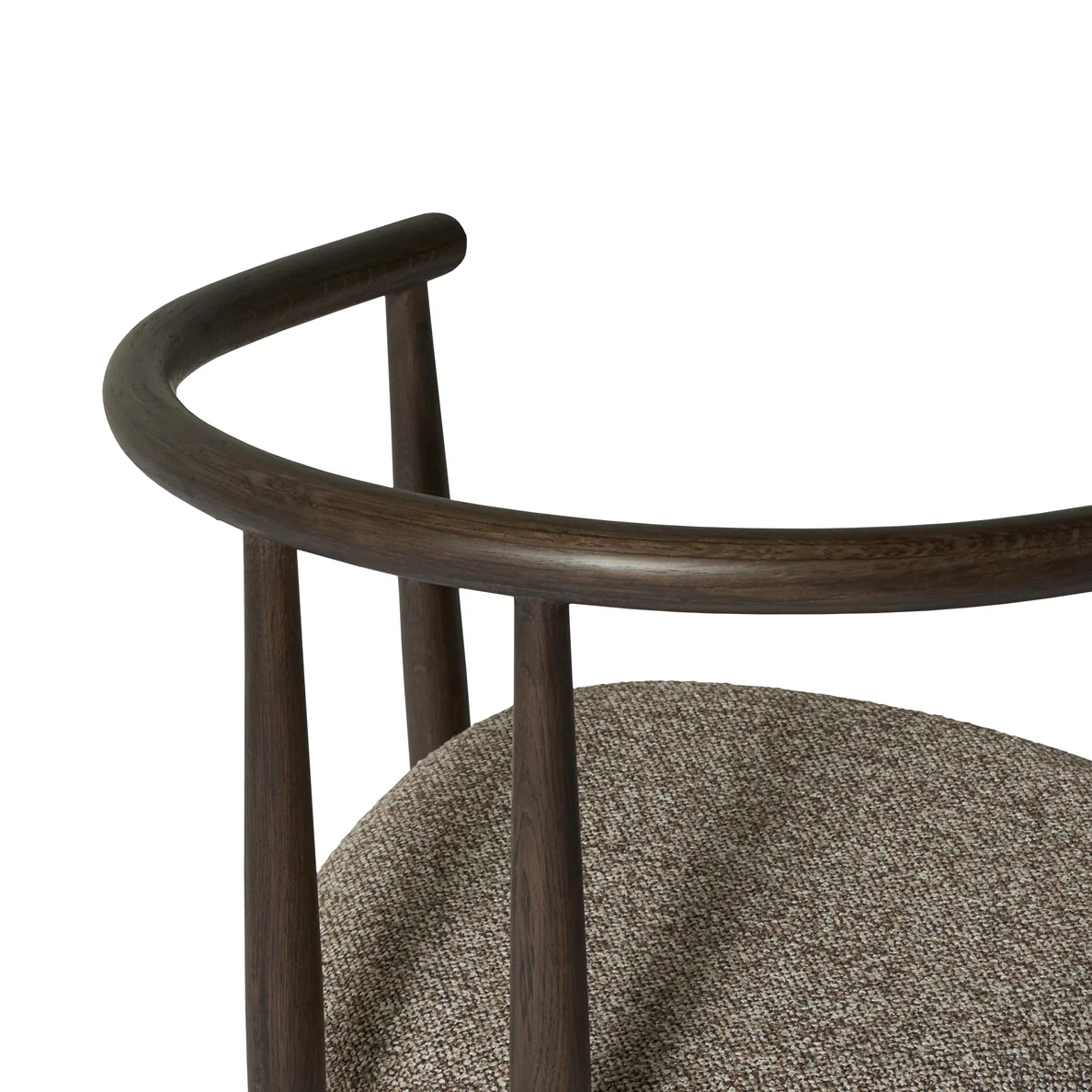 Valla spisebordsstol, røget egetræ | stof brun/beige | armlæn - Image 4
