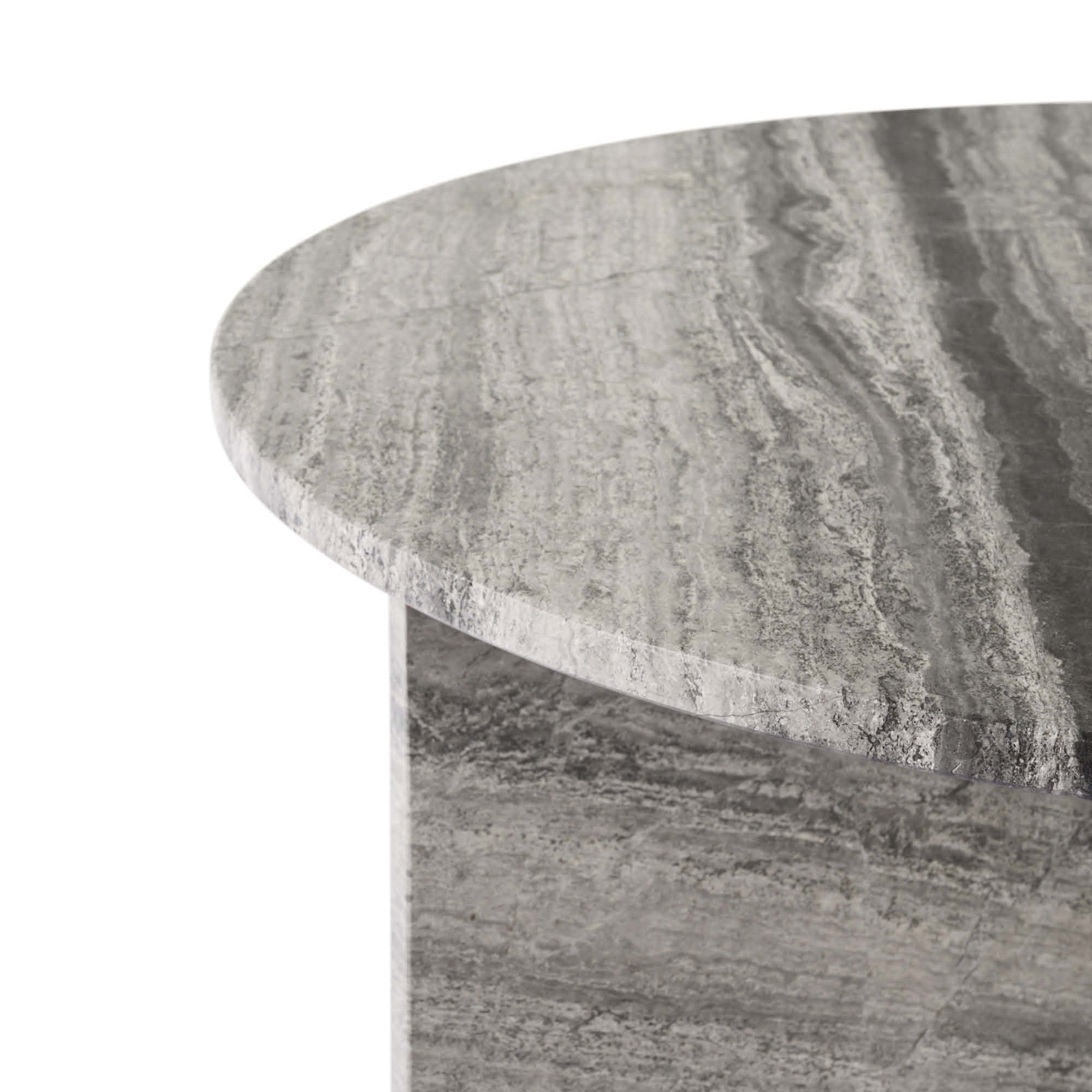 Vega sofabord, river grey marmor | Ø90 - Image 7