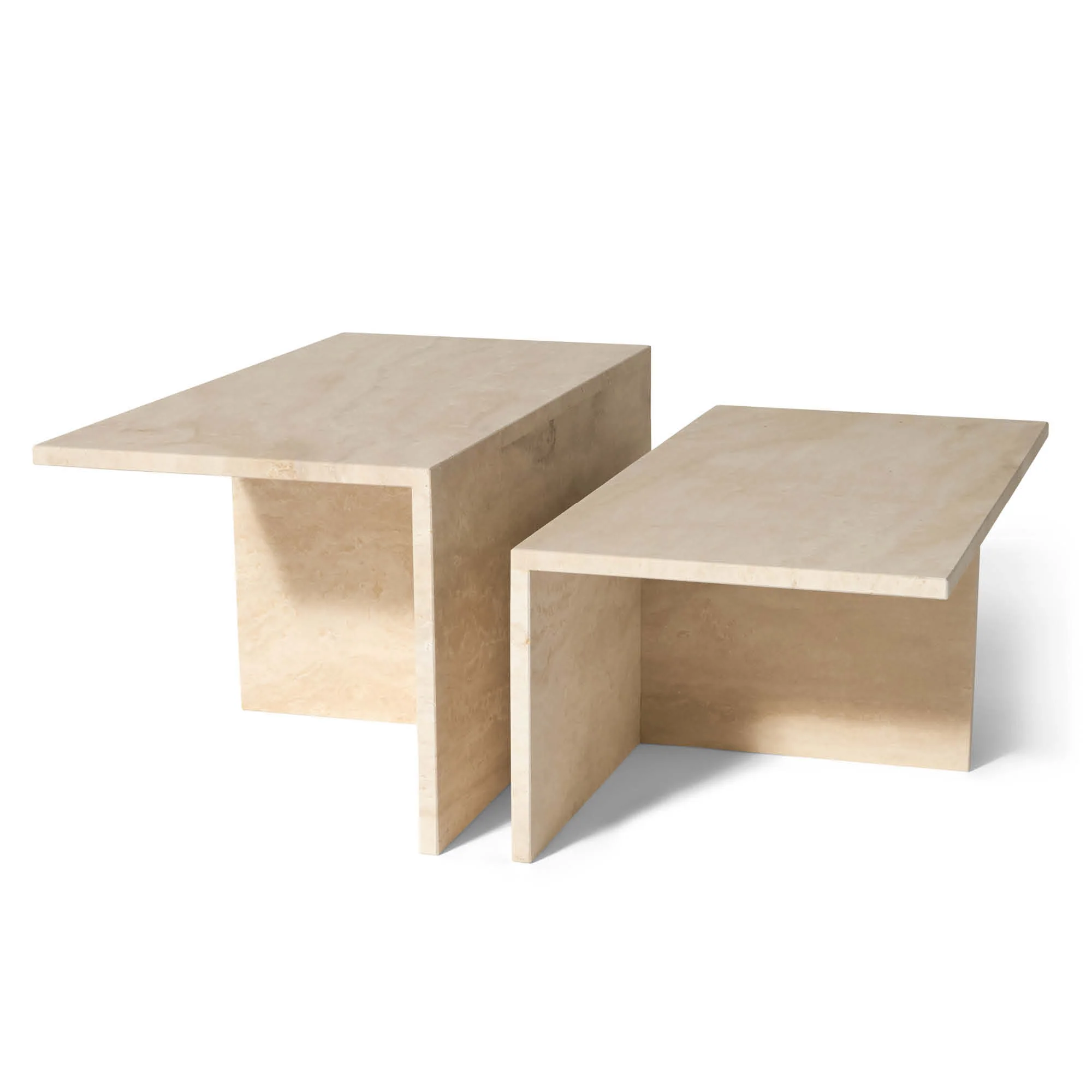Velasca sofabordssæt, travertin marmor | 90x90 - Image 3