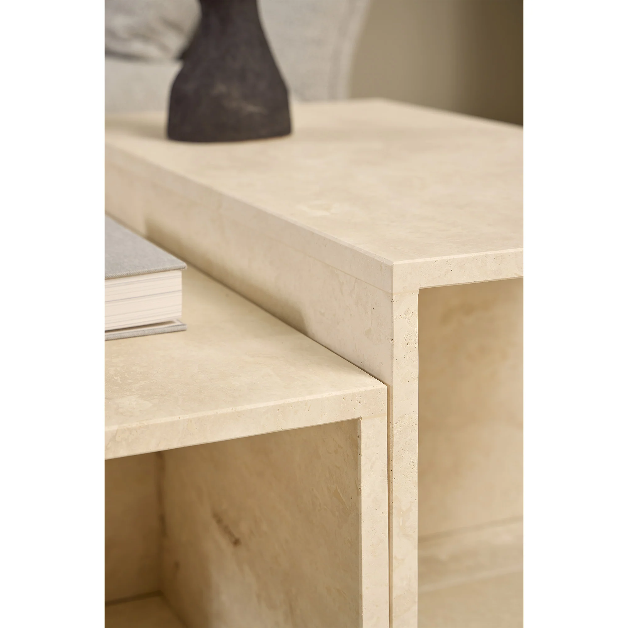 Velasca sofabordssæt, travertin marmor | 90x90 - Image 6